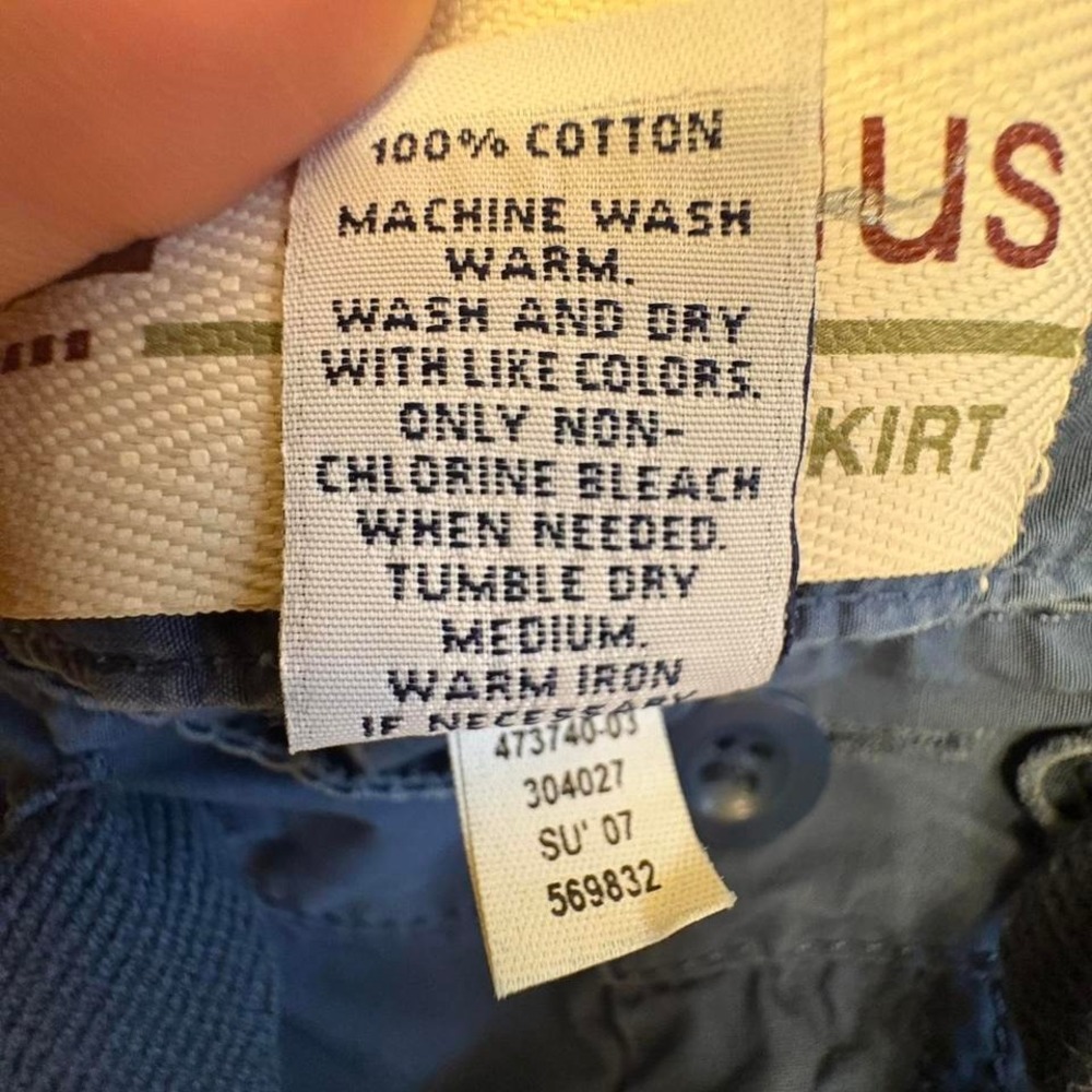 Gap blue cargo mini skirt with tie waist. Y2K Era - Picture 3 of 7